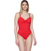 Maillots de bain Luna Splendida Maillot de bain une pi&egrave;ce armatur&eacute; pliss&eacute; BLUE SENSE Rouge