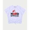 T-shirt enfant Ga&Euml;lle Paris T-shirt fille avec n?ud &agrave; la taille Blanc