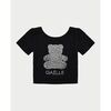 T-shirt enfant Ga&Euml;lle Paris T-shirt fille avec appliqu&eacute;s Noir