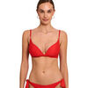 Maillots de bain Selmark Haut maillot de bain d&eacute;collet&eacute; pr&eacute;form&eacute; sans armatures Orange