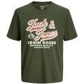 T-shirt Jack & Jones T-shirt Jack Jones col rond beige en coton biologique
