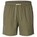 Short Selected Cooper-Seersucker Swim Trunks - Deep Lichen Green