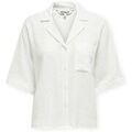Chemise Only Noos Bruxelles Linen Shirt - Bright White Grenoble