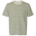 T-shirt Selected T-Shirt Kevin Stripe - Egret/Sky Captain
