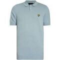 Polo Lyle & Scott Polo en coton &agrave; manches courtes tricot&eacute; Bleu Grenoble