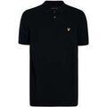 Polo Lyle & Scott Polo en coton &agrave; manches courtes tricot&eacute; Bleu Grenoble