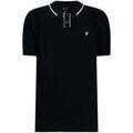Polo Lyle & Scott Polo tricot&eacute; &agrave; pointes Bleu