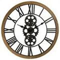 D&eacute;coration sur Grenoble : Horloges Atmosphera Horloge murale r&eacute;tro-vintage 70 cm m&eacute;tallis&eacute; Argent&eacute; Unique. . Maison > Horloges.