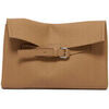 Pochette Orciani Pochette Soft en cuir martel&eacute; couleur biscuit