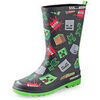 Bottes enfant Minecraft Character Icon Bottes Wellington sans poign&eacute;es Noir