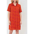 Robe courte La Fiancee Du Mekong Robe chemisier cr&ecirc;pe de coton bio GAYANI Rouge Grenoble