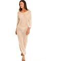 Robes sur Grenoble : Robe Selmark Robe de plage longue ajour&eacute;e manches longues COMPLEMENTOS Beige