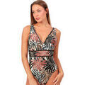 Maillots de bain sur Grenoble : Maillots de bain Admas Maillot de bain une pi&egrave;ce pr&eacute;form&eacute; Ethnic Leaves Marron