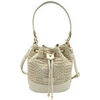 Sac &agrave; main Fuchsia Sac seau femme Paris effet crochet Beige