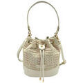 Sacs &agrave; mains sur Grenoble : Sac &agrave; main Fuchsia Sac seau femme Paris effet crochet Beige