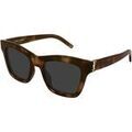 Lunettes sur Grenoble : Lunettes de soleil Saint Laurent SL M156 Lunettes de soleil, Havana/Gris, 52 mm