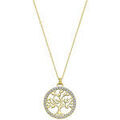 Colliers sur Grenoble : Collier Lotus Collier Silver arbre de vie dor&eacute; empierr&eacute; Jaune