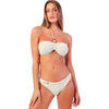 Maillots de bain Admas Ensemble deux pi&egrave;ces bikini bandeau Golden Vibes Blanc