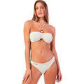 Maillots de bain sur Grenoble : Maillots de bain Admas Ensemble deux pi&egrave;ces bikini bandeau Golden Vibes Blanc