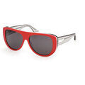 Lunettes sur Grenoble : Lunettes de soleil Gcds GD0074 Lunettes de soleil, Rouge/Fum&eacute;e, 57 mm Rouge