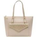 Sac &agrave; main LANCASTER Sac Cabas Studded Ivoire Beige Grenoble