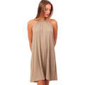 Robe courte Admas Robe de plage dos nu encolure resserr&eacute;e Sand Beige Grenoble