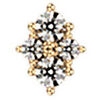 Boucles oreilles Les Georgettes Piercing Les Cadettes Ursa oxydes blancs laiton dor&eacute; Jaune