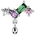 Boucles d'oreille sur Grenoble : Boucles oreilles Les Georgettes Piercing Les Cadettes Phoenix multicolore laiton argent&eacute; Blanc