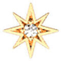 Broches sur Grenoble : Broches Les Georgettes piercing Les Cadettes Star oxyde blanc laiton dor&eacute; Jaune