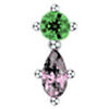 Boucles oreilles Les Georgettes Piercing Les Cadettes Cassiop&eacute; multicolore laiton argent&eacute; Blanc