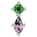 Boucles d'oreille sur Grenoble : Boucles oreilles Les Georgettes Piercing Les Cadettes Cassiop&eacute; multicolore laiton argent&eacute; Blanc