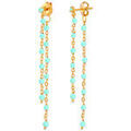 Boucles d'oreille sur Grenoble : Boucles oreilles Orusbijoux Boucles D Oreilles Argent Dor&eacute;e Double Chaine Longue Et Dor&eacute;