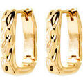 Boucles d'oreille sur Grenoble : Boucles oreilles Brillaxis Cr&eacute;oles forme rectangle en plaqu&eacute; or textur&eacute; Jaune