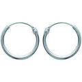 Boucles d'oreille sur Grenoble : Boucles oreilles Brillaxis Cr&eacute;oles argent 14mm Blanc