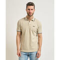 Polo BOSS Polo Paddy pour homme avec rayures contrast&eacute;es Beige
