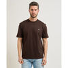 T-shirt BOSS T-shirt moulant pour homme en coton merceris&eacute; Marron