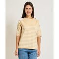 Pull sur Grenoble : Sweat-shirt Sette/Mezzo Pull Settemezzo pour femme &agrave; rayures horizontales Beige