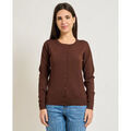 Gilets sur Grenoble : Gilet Sette/Mezzo Cardigan femme Settemezzo &agrave; boutons Marron