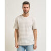 T-shirt BOSS T-shirt moulant pour homme en lin m&eacute;lang&eacute; Blanc