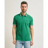 Polo BOSS Polo Paddy pour homme avec rayures contrast&eacute;es Vert