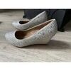 Ballerines Sans marque Ballerines compens&eacute;es Strass Argent&eacute;