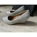 Chaussures d&eacute;contract&eacute;es femme sur Grenoble : Ballerines Sans marque Ballerines compens&eacute;es Strass Argent&eacute;