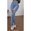 Pantalons sur Grenoble : Jeans Sans marque Jean d&eacute;chir&eacute; Bleu