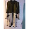 Gilet Sans marque Gilet long beige et kaki avec bordures noires