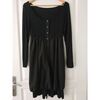 Robe courte Sans marque Robe &agrave; manches longues noires Noir