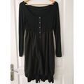 Robe courte Sans marque Robe &agrave; manches longues noires Noir