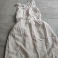 Robe Sans marque robe l&eacute;g&egrave;re lin beige &agrave; pois blancs Beige