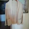 Gilets sur Grenoble : Gilet Sans marque Veste fait main neuve 100% laine blanc cass&eacute; beige Beige