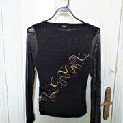 Pull Sans marque Pull fin manches longues noir