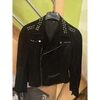Veste Sans marque VESTE FEMME CUIR NOIR